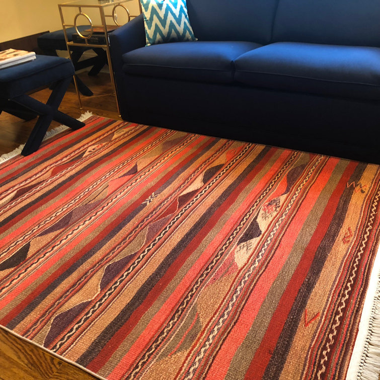 Millwood Pines Marcela Flatweave Pink/Brown Rug Wayfair